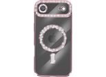 Avizar, Custodia Compatibile Con Iphone Air Magsafe Con Bordo In Strass, Oro Rosa