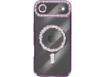 Avizar, Custodia Compatibile Con Iphone Air Magsafe Con Bordo In Strass, Viola