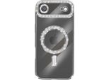 Avizar, Custodia Compatibile Con Iphone Air Magsafe Con Bordo In Strass, Argento
