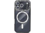 Avizar, Custodia Compatibile Con Iphone 17 Pro Magsafe Con Bordo In Strass, Nera