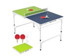Costway 120X76 Cm Mini Tavolo Da Ping Pong Pieghevole, Tavolo Da Ping Pong A 3 Livelli Regolabile In Altezza Con Rete, 2 Racchette E 2 Palline, Tavolo Da Ping Pong