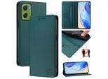 Custodia In Pelle Per Motorola Moto G06, Flip Case Con Slot Per Carte, Portafoglio E Supporto Verde Scuro