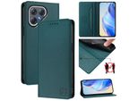 Custodia In Pelle Per Tecno Pova 7 Ultra 5G, Flip Case Con Slot Per Carte, Portafoglio E Supporto Verde Scuro