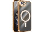 Avizar, Custodia Compatibile Con Iphone 16E Magsafe Con Bordo In Strass, Oro