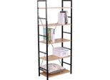 Bolt Edge, Libreria - Industriale - Nero/Rovere - 5 Livelli - 60×28×148 Cm