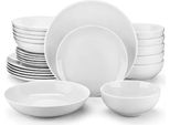 Set Da Portata Majestic - Servizio Da Tavola - Bianco - 12 Persone - 24 Pezzi - Ceramica - Piatti Piccoli - Elegante Stoviglia In Ceramica