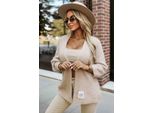 Numoco Cardigan Donna Krugbu Beige Taglia Unica