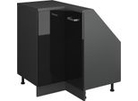Vicco Mobile Sottotetto Mobile Angolare Rion, 75.6 X 81.6 Cm Con 1 Porta, Nero Lucido/Antracite/Antracite