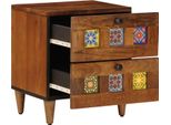 Vidaxl Comodino Marrone 40 X 33,5 X 46 Cm In Legno Massiccio Di Mango