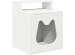 Vidaxl Casetta Per Gatti Bianca 42,5 X 40 X 52,5 Cm Materiale A Base Di Legno
