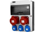 Distributore Di Corrente Da Cantiere Cee 32A 16A JUN-S 3X230V Distributore Di Corrente Da Parete Doktorvolt DV-5565-D