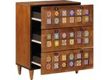 Vidaxl Credenza Noce 60 X 33,5 X 75 Cm Legno Massiccio Mango