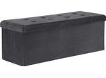 Panca Con Vano Portaoggetti - Sgabello/Panca Pieghevole - 118 Litri - Portata Fino A 300 Kg - 110 X 37,5 X 38 Cm - E1 Mdf - Grigio Velluto