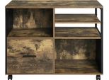 Cartella Mobile - Armadio Per Ufficio - Con Rotelle - 80 X 65 X 40 Cm - Legno Di Pino - Per Appendere Cartelle E Documenti - Necessario Il Montaggio - Beige