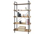 Libreria - Sistema Di Scaffalatura A 5 Livelli - Mdf - Dimensioni 91 X 25,5 X 173 Cm - Stile Moderno - Da Assemblare - Nero/Rovere Chiaro