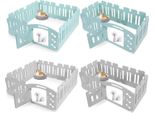 Recinto Per Cani - Box Per Cuccioli - Altezza 60 Cm - 3/5/7+1 Pannelli - Porta Con Serratura - Plastica - Xs (Vecchio) - Grigio Chiaro