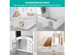 Recinto Per Cani - Box Per Cuccioli Con Porta - Altezza 60 Cm - Porta Con Serratura - Pannelli 3/5/7+1 - Interno/Esterno - Plastica - Taglia S - Bianco