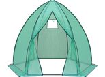 Serra - Polytunnel - 240×240×200 Cm - Struttura In Tubolare D'acciaio - Film In Rete Pe 140 G/M² - Porta A Rullo Con Cerniera - Finestra Con Rete - Verde