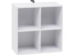 Scaffale A Cubo - Libreria - 4 Scomparti - 2 Livelli - Mdf - 60 X 29,5 X 60 Cm - Moderno - Bianco