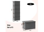 Scatola Portaoggetti - Porta Abiti - 51 L - Set Di 5 - Con Coperchio E Maniglie Per Il Trasporto - Pieghevole - Tessuto (Poliestere) - Marrone