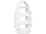 Libreria Per Bambini - Scaffale A Forma Di Casa - 4 Livelli - Mdf - 63X125X59 Cm - Contenitore Indipendente - Bianco