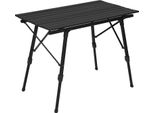 Tavolo Da Campeggio - Tavolo Pieghevole Da Esterno - Regolabile In Altezza - Alluminio - Rettangolare - Per 2 Persone - 19,5×14×94 Cm (Piegato) - Nero