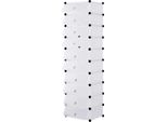 Scarpiera Modulare - Scaffale/Armadio Per Scarpe - Dimensioni 48×173×36 Cm - Ante Bianche Semitrasparenti - 10 Kg Per Ripiano - Pp+Abs - Bianco