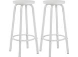 Set Di 2 Sgabelli Da Bar - Sgabello Da Cucina E Da Banco - Altezza 72 Cm - Seduta 30X30 Cm - Seduta In Mdf, Struttura In Acciaio Inox - Bianco