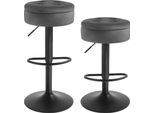 Set Di 2 Sgabelli Da Bar - Sgabello Girevole - Girevole A 360° - Seduta In Velluto - Struttura In Metallo - Altezza Seduta 60,5 Cm - Rotondo Ø38 Cm - Grigio Scuro