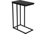Tavolino - Tavolino Per Laptop / Comodino - Rettangolare 45 X 25 Cm - Altezza 63,5 Cm - Piano In Mdf - Struttura In Metallo - Nero