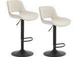 Sgabello Da Bar - Sgabello Moderno - Regolabile In Altezza - Girevole - Con Braccioli E Schienale - Poggiapiedi - Struttura In Metallo - 49X49X106 Cm - Beige