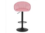 Sgabello Da Bar - Sgabello Da Cucina - Regolabile In Altezza, Girevole A 360°, In Velluto, Con Schienale E Braccioli, Struttura In Metallo, 45X53X103,5 Cm - Rosa