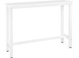 Tavolo Da Cucina E Bar - Tavolo Da Pranzo Alto E Rettangolare - E1 Mdf Con Gambe In Metallo - Dimensioni 140×40×100 Cm - Per 2 Persone - Stile Moderno - Bianco