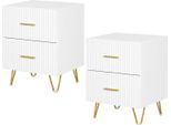 Comodino E Cassettiera - Set Di 2 Con 2 Cassetti - 40×53×35 Cm - Moderno E Minimalista - E1 Mdf E Truciolato - Portata Massima 30 Kg - Blu