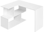 Scrivania Angolare A L - Scrivania Per Computer E Giochi - Con Vani Portaoggetti - Dimensioni 120×100×77 Cm - Truciolare - Per Ufficio - Bianco