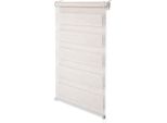 Tenda A Rullo Doppia Zebra - Giorno E Notte - 76 X 163 Cm - Catenella - Montaggio A Soffitto - 100% Poliestere - Bianco, Faggio Effetto Legno