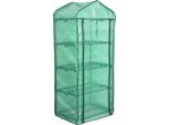 Serra Da Giardino - Serra A Film - 4 Ripiani - 69×49×158 Cm - Pellicola Pe Resistente Ai Raggi Uv - Finestra Avvolgibile - Verde