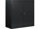 Armadio Da Ufficio In Metallo - Armadio Per Archiviazione/Stampante - Chiusura A Chiave - Ripiano Regolabile In Altezza - 90 X 40 X 92,5 Cm - Necessario Il Montaggio - Senza Rotelle - Nero