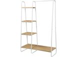 Appendiabiti Con Ripiani - Appendiabiti - 4 Ripiani - 102 X 40 X 150 Cm - Appendiabiti Da 40 Kg - 15 Kg Per Ripiano - Rovere Chiaro/Bianco