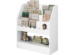 Libreria Per Bambini - Scaffale Montessoriano - Dimensioni 83 X 100 X 30 Cm - Cinque Scomparti - E1 Mdf & Pino - Per La Camera Dei Bambini/Asilo - Si Monta Da Soli - Giallo Chiaro