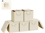 Scatole Per Abiti - Scatola In Tessuto Con Coperchio - Set Di 5 - 20 L - 27 X 27 X 27 Cm - Pieghevole - Poliestere Non Tessuto + Struttura In Metallo - Nero
