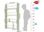 Libreria Per Bambini - Scaffale - Versione Grande - 4 Ripiani - 42,5 X 14,5 X 80 Cm - E1 Mdf E Pino - 2 Kg Per Ripiano - Verde