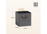 Contenitore In Tessuto - Cubo Pieghevole - 25 L - 29,5 X 29,5 X 28,5 Cm - Pile/Poliestere + Struttura In Metallo - Taglia M - Grigio