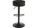 Sgabello Da Bar - Sgabello Da Cucina - Velluto Con Schienale - Struttura In Metallo - Altezza Seduta 60,5 Cm - Larghezza Seduta 38 Cm - Dimensioni 39X39X79,5 Cm - Rotondo - Cachi Scuro