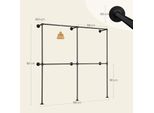 Armadio A Muro Aperto - Appendiabiti - Struttura Tubolare In Metallo - Ripiani In Mdf - Appendiabiti - Stile Moderno E Minimalista - Viola