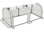Mini Serra - Serra In Foglio - Foglio Di Pe E Struttura In Tubolare D'acciaio - Dimensioni 69X49X158 Cm - Facile Montaggio - Robusta E Durevole - Bianco