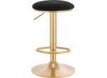 Sgabello Da Bar - Altezza Regolabile 61-82 Cm - Girevole A 360° - Poggiapiedi - Seduta In Velluto - Struttura In Metallo - Portata Fino A 120 Kg - Nero