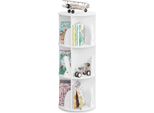 Libreria Per Bambini - Libreria Girevole - A Libera Installazione - Salvaspazio - Altezza Ripiano 30 Cm - Mdf - Design Moderno - Bianco