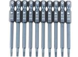 Set Di Punte Per Cacciavite - Triangolare 10 Pezzi - Esagono Cavo 0,635 Cm - Lunghezza 65 Mm - Misura 2,3 Mm - Acciaio Legato - Argento