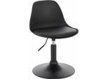 Sgabello Da Bar Regolabile In Altezza - Sgabello Girevole Da Trucco/Lavoro - Finto Cuoio, Altezza Seduta 37,5-49 Cm, Sedile 33×39 Cm, Base Ø38,5 Cm, 120 Kg - Nero